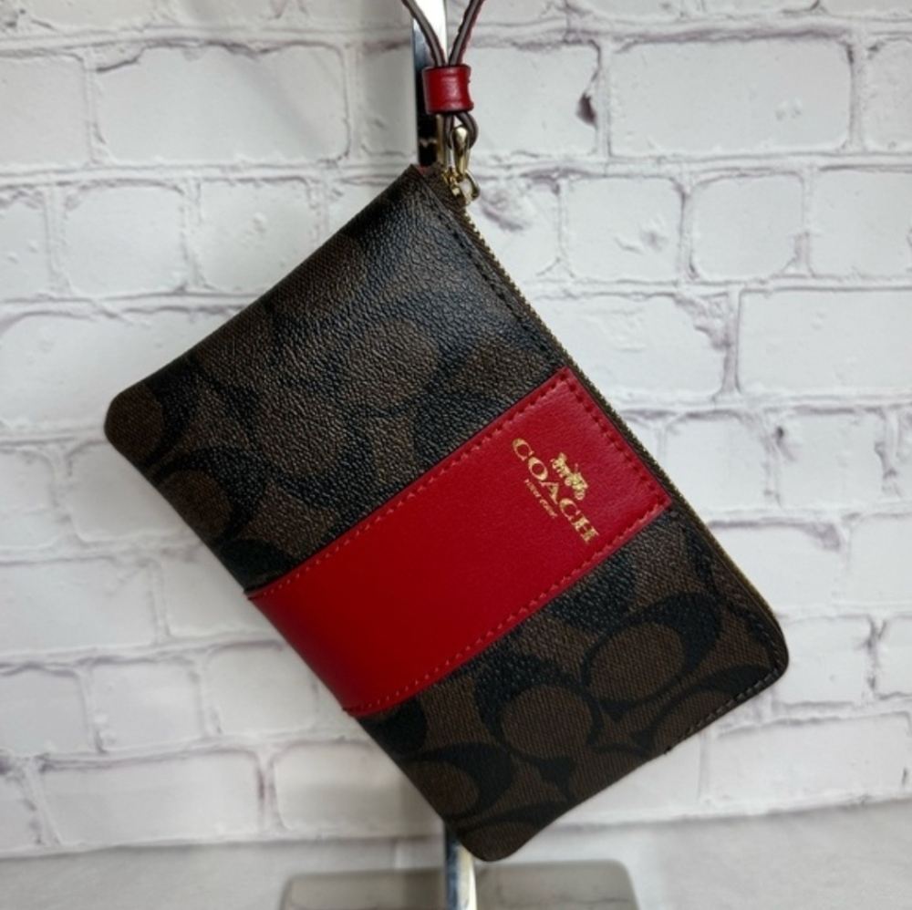 Coach Corner Zip Wristlet - Picture 2 of 9